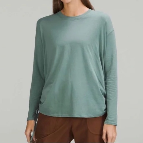 lululemon athletica Tops - Lululemon Pima Cotton Side Cinch Long Sleeve Top